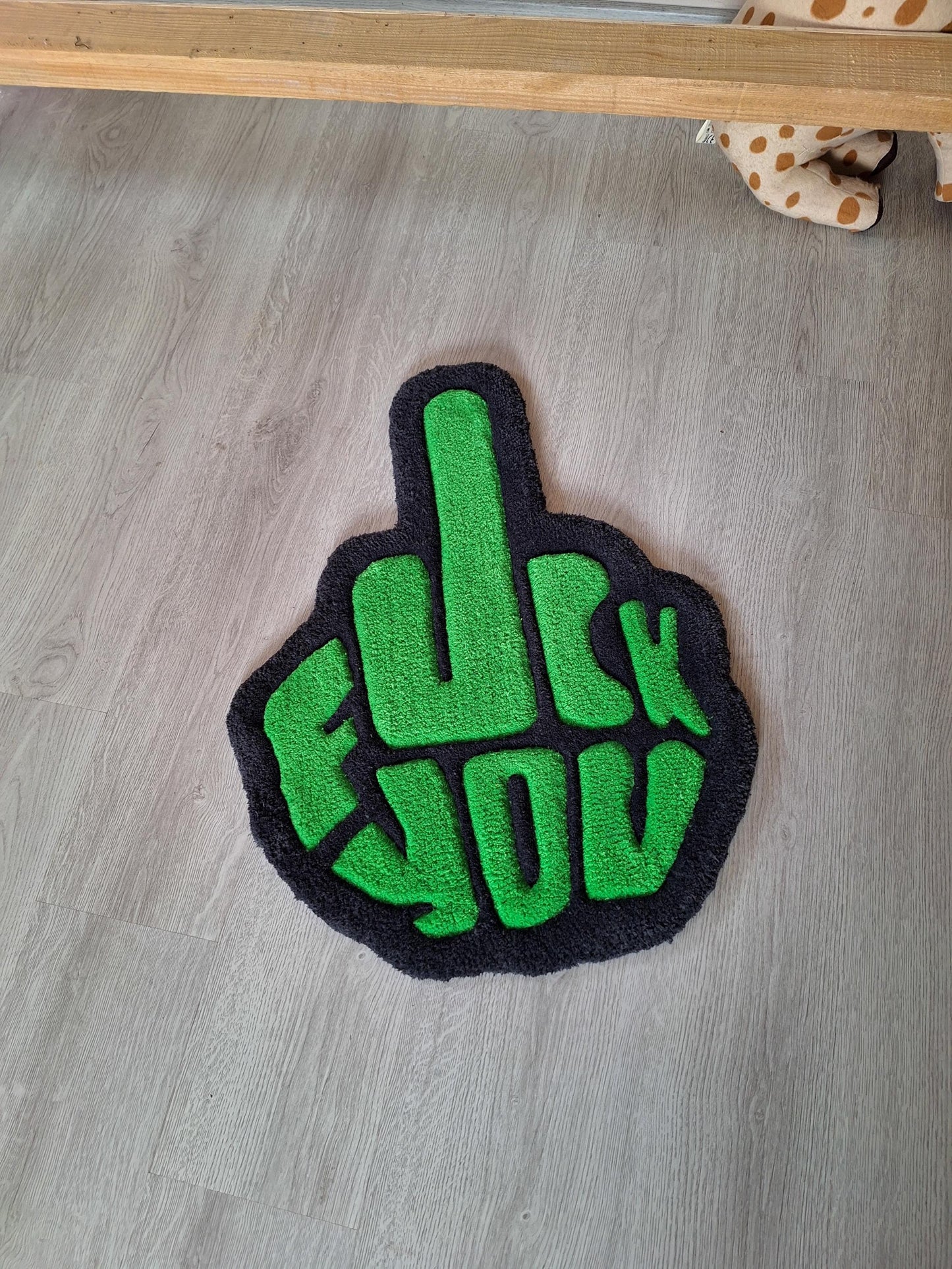 Handmade "Fuck You" Tufted Rug: Funny Swear Word Decor