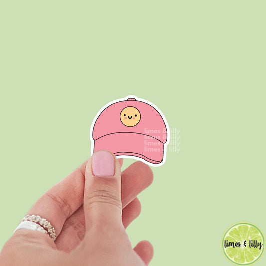 Cute Smiley Face Hat Vinyl Sticker | Bookish Stickers | Kindle Stickers | Water Bottle Stickers | Trendy Stickers