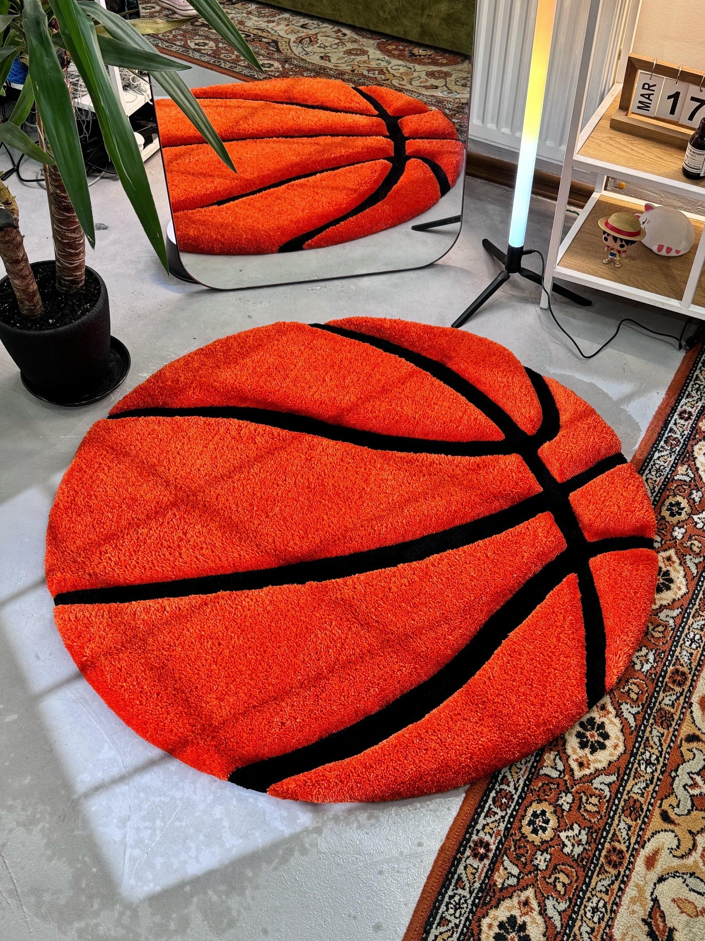 Basketball 3D Rug, 3D Fluffy Ball, Sports Fun Gift, Teenager Room Decor, Game Room Decor, Basketball Player gift, Christmas Gift
