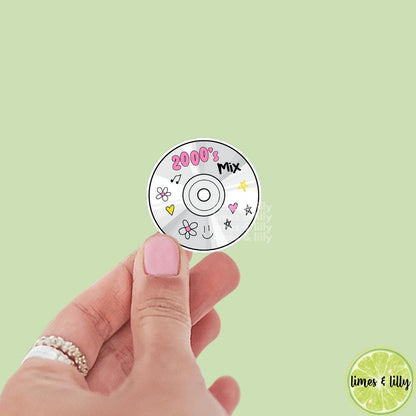 Y2K 2000s Burned CD Music Mix Vinyl Sticker | Kindle Stickers | Retro | Water Bottle Stickers | Millennials | Nostalgia