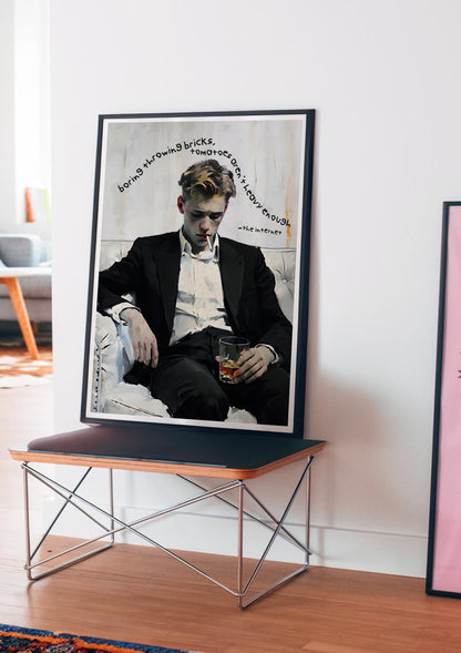 Sad Boy On Internet - Vintage Cigarette Poster, Retro Marlboro Print, Vintage Poster, Tobacco Poster, Vintage Ralph Lauren Ad, oil painting