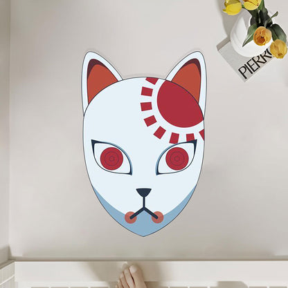 Vibrant Fox Mask Rug-Inspired Doormat with Red and White Design Polyester Rug