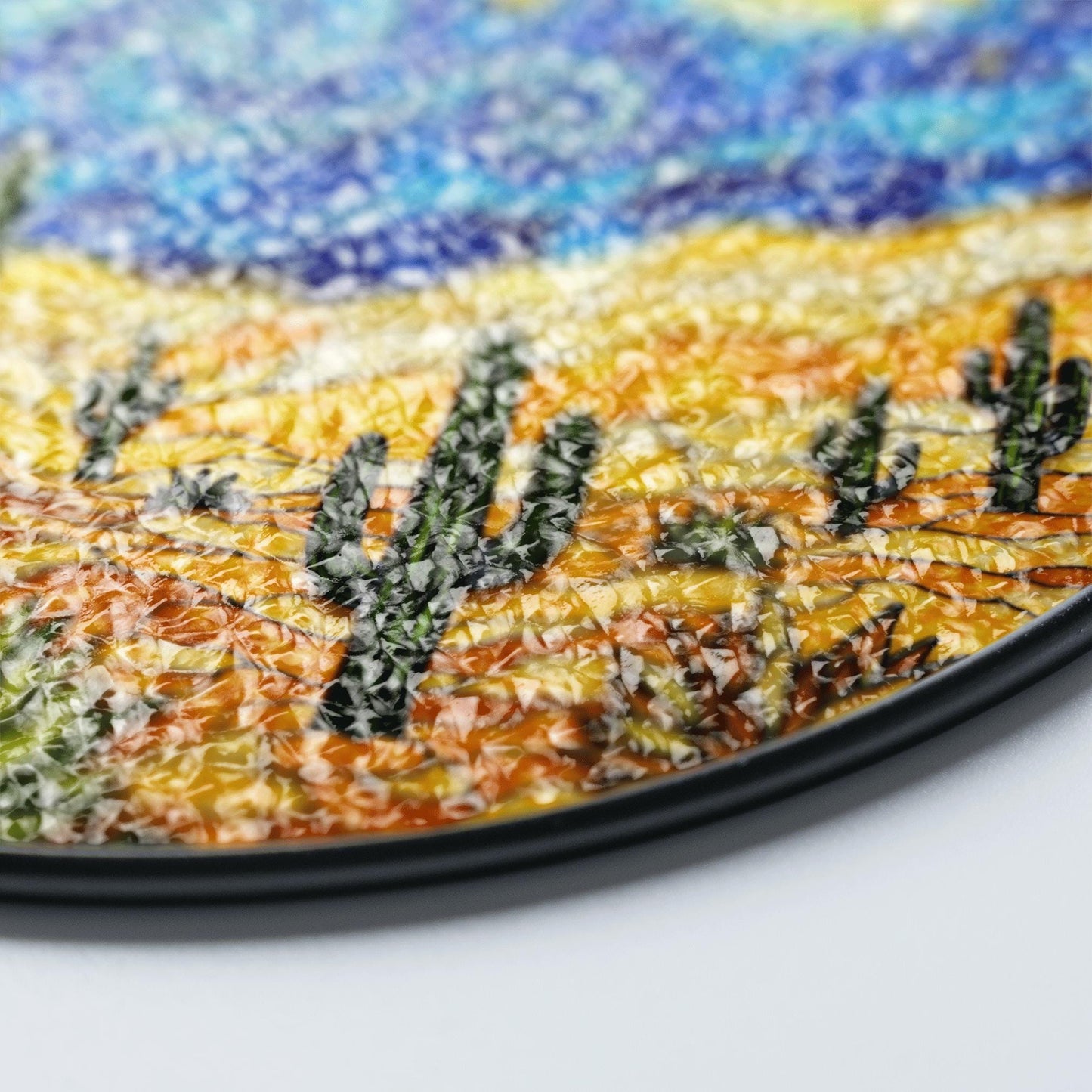 Desert Night Sky Suncatcher Stained Glass Cactus Decor Gift for Nature Lovers