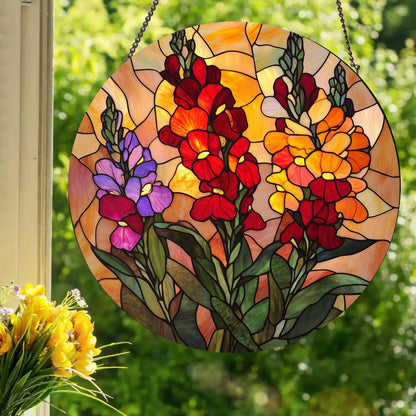 Snapdragons: Stained Glass Style Window Hanging
