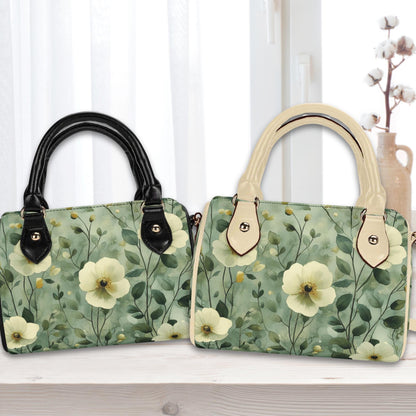 Sage Garden Grace Mini Handbag | Leather Boston Bag | Top Handle Shoulder Bag | Unique Gift | Mini Boston Bag