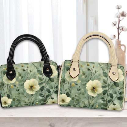 Sage Garden Grace Mini Handbag | Leather Boston Bag | Top Handle Shoulder Bag | Unique Gift | Mini Boston Bag