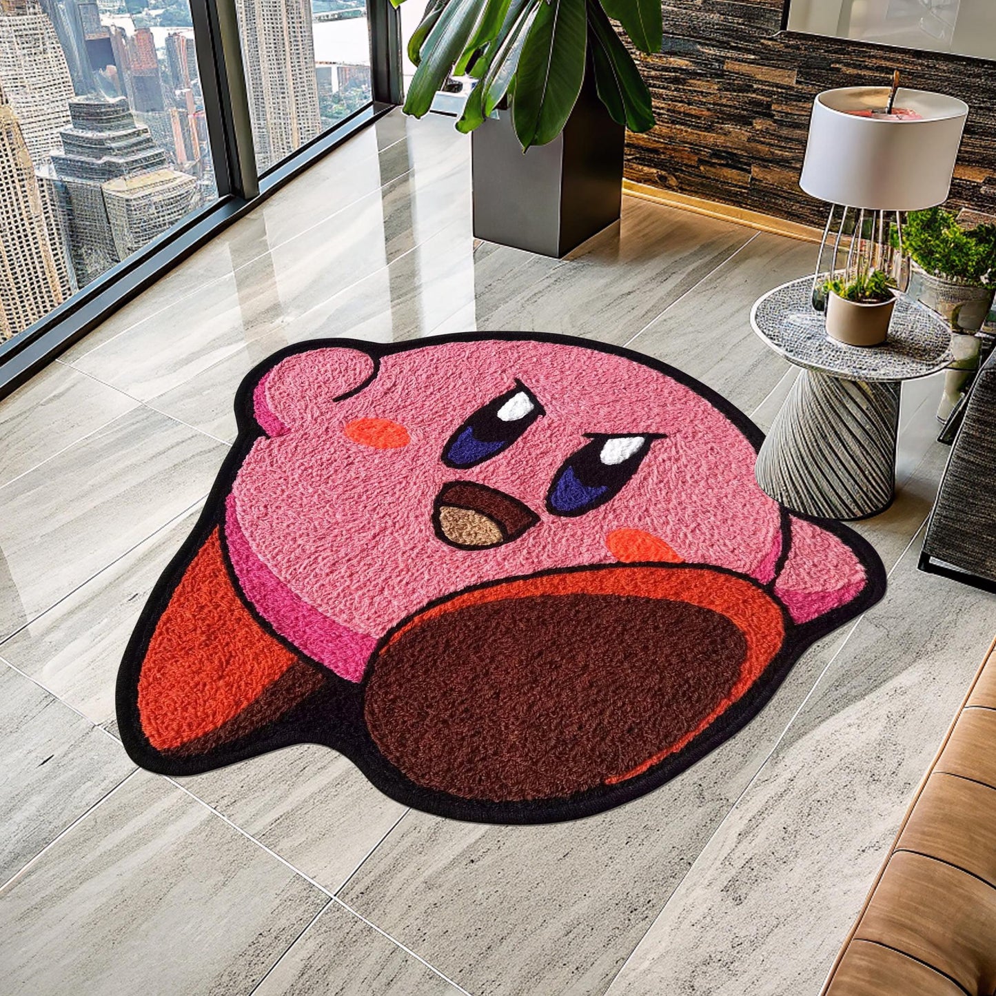 Kirby Rug, Cute Rug, Gift for Daughter, Video Game Characters, Kirby Game Rug, Pink Rug, Kids Room Rug, Area Rug, Tufted Look Printed Rug