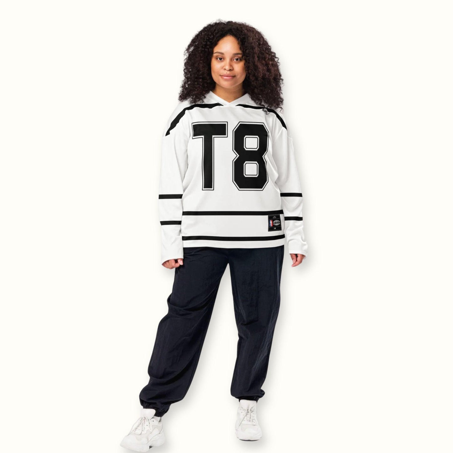 Unisex Oversized T8 Concert Hockey Jersey – Lightweight Concert Streetwear with Bold Number 8