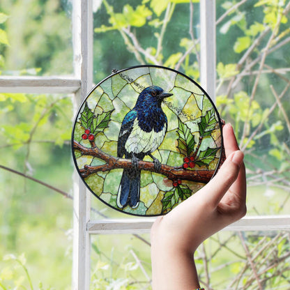 Stained Glass Bird Suncatcher Window Hanging Gift for Bird Lovers Home Decor