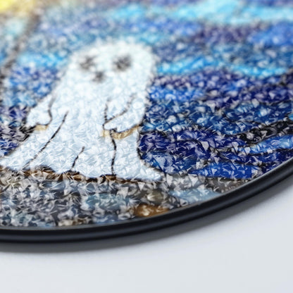 Ghost Stained Glass Suncatcher Cute Night Scene Window Hanging Gift for Halloween Lovers