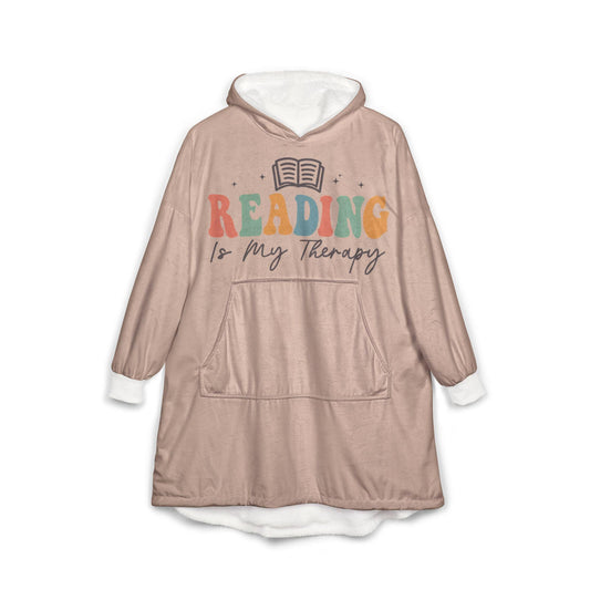 Reading Is My Therapy Blanket Hoodie | Reading Blanket | Hooded Blanket | Hoodie Blanket | Blanket Hoodie | Reading Merch | Hooded Cape