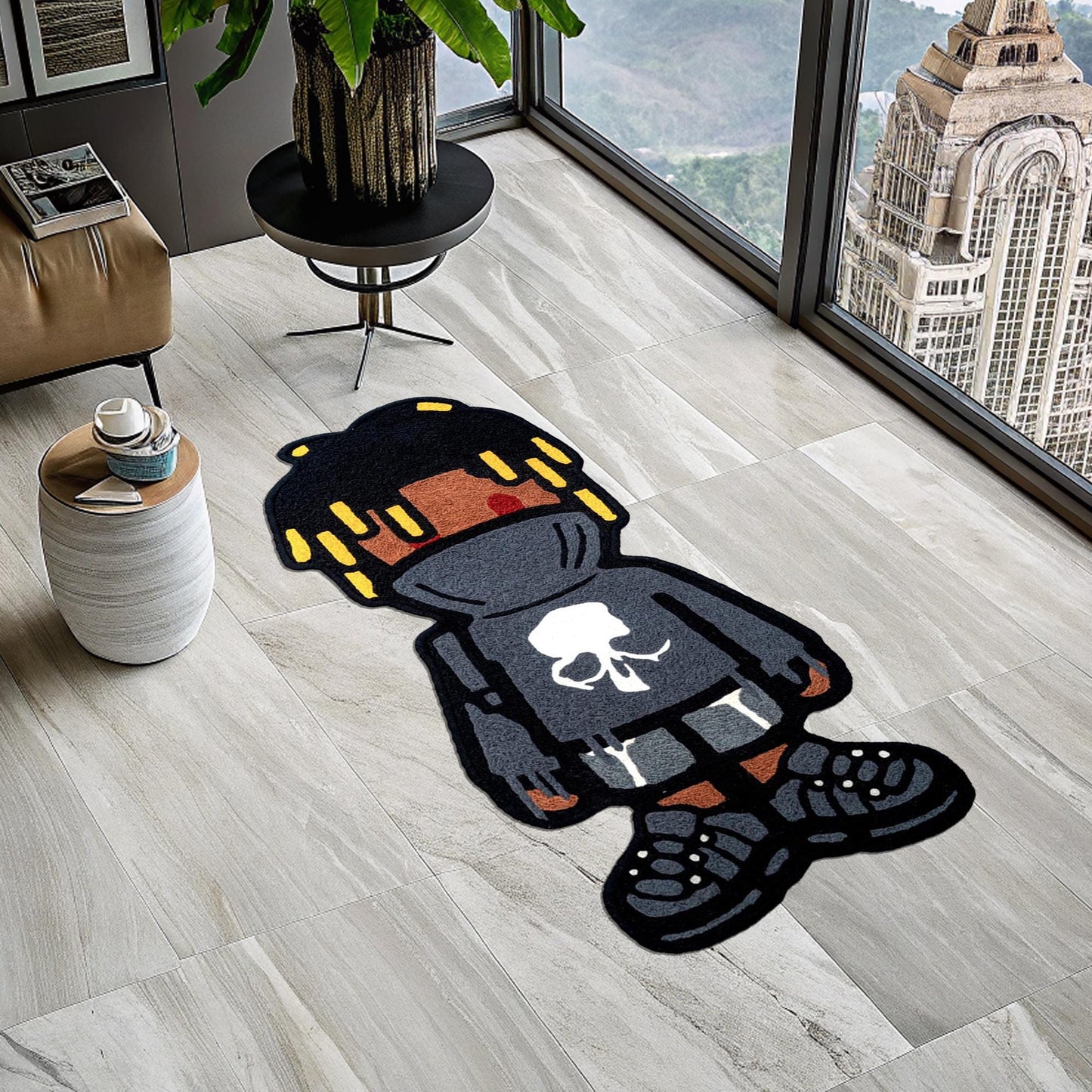 Rapper Rug, Music Rug, 999 Rug, Juice Wrld 999 Rug, Classic Car Rug, Car Rug, Shaped Rug, Juice Wrld Album Cover, Tufted Look Printed Rug