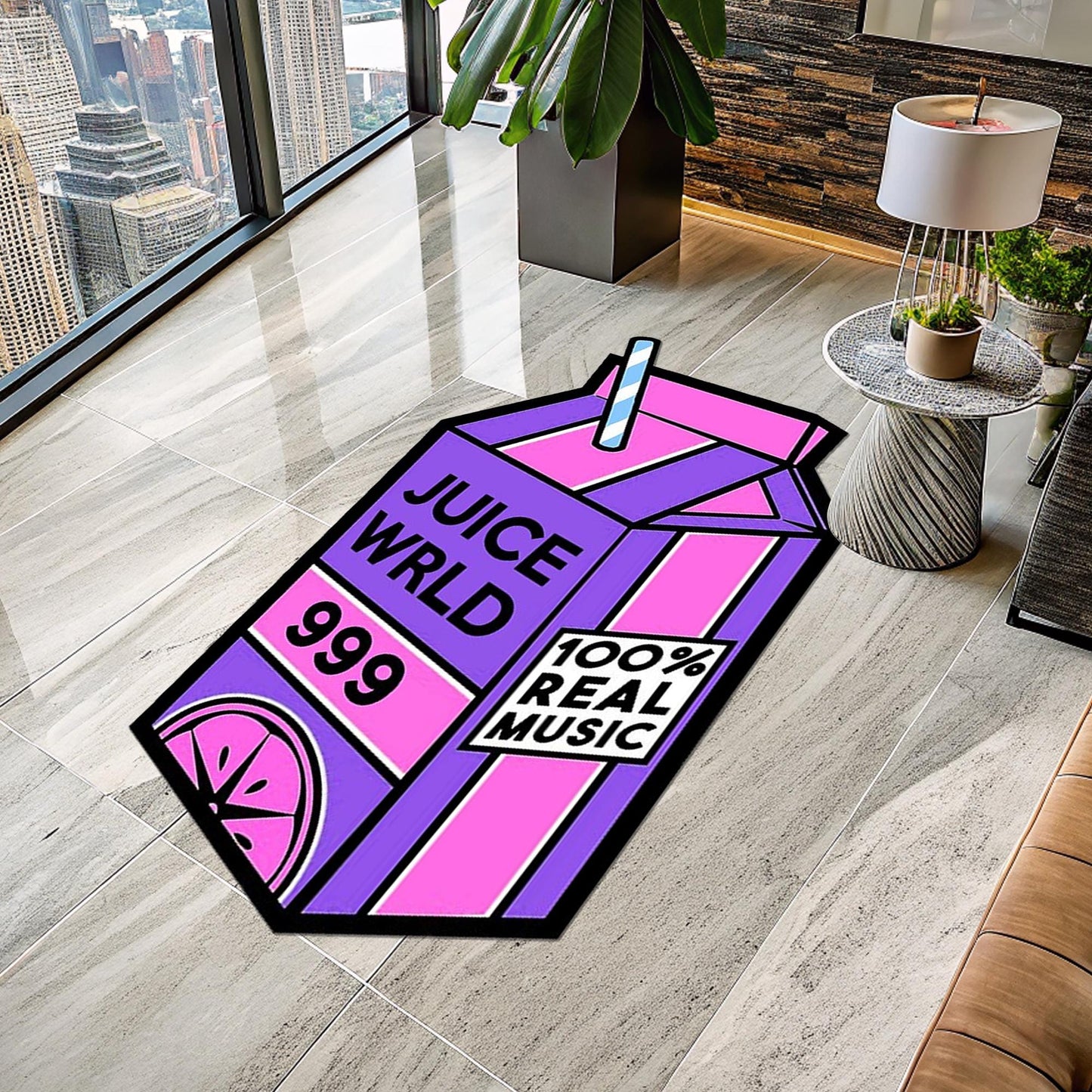 999 Rug, Juice Wrld 999 Rug, Car Rug, Classic Car Rug, Shaped Rug, Rapper Rug, Music Rug, Juice Wrld Album Cover, Tufted Look Printed Rug
