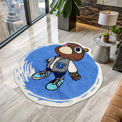 Kanye West Bear Rug, Bear Rug, Kanye West Dropout Bear Rug, Kanye West CD Rug, CD Rug, Music Album Rug, Music Decor, Tufted Look Printed Rug