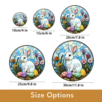 Stained Glass Bunny Suncatcher Easter Gift for Rabbit Lovers Window Decor
