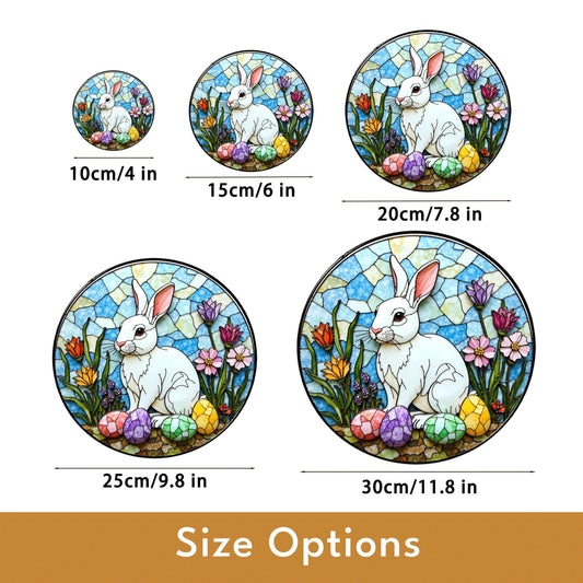 Stained Glass Bunny Suncatcher Easter Gift for Rabbit Lovers Window Decor
