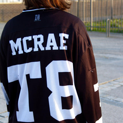 Unisex Streetwear Hockey Jersey: T8 Concert Outfit Black and White