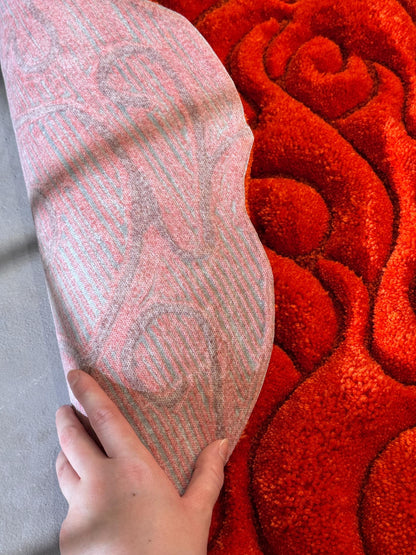 Anime themed 3D Tufted Rug, Handmade Fluffy Rug, Anime Rug, Anime Fan Gift, Fire Plush Rug