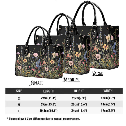 Bloom in Style: The Floral Chic Leather Tote Bag,  Waterproof PU Leather Handbag, Top Handle Vegan Leather, Crossbody, Shoulder bag.