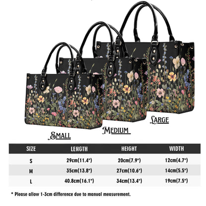 Bloom in Style: The Floral Chic Leather Tote Bag,  Waterproof PU Leather Handbag, Top Handle Vegan Leather, Crossbody, Shoulder bag.