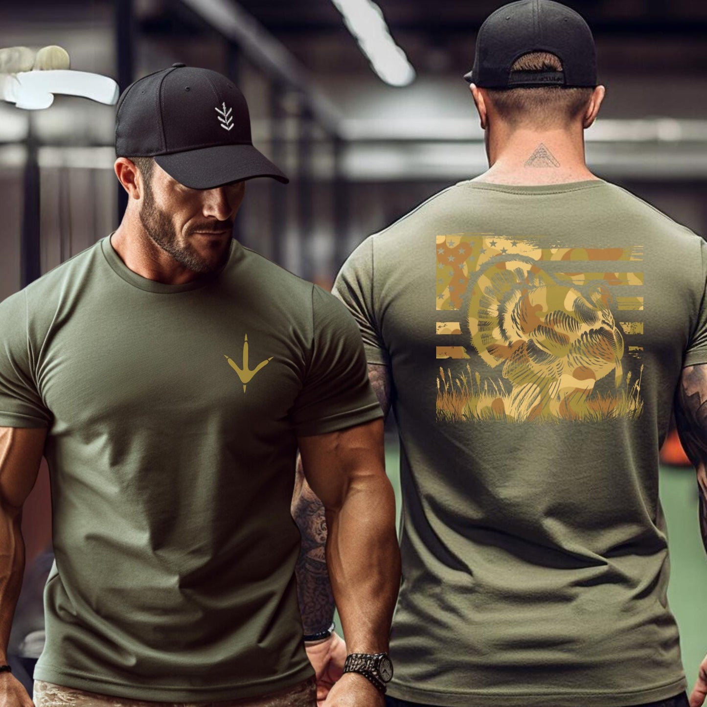 American Flag Turkey Hunter Shirt: Patriotic Hunting Season Tee