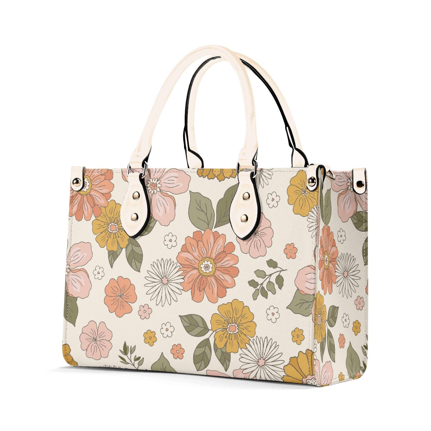 Boheme Blossom - Trendy Handbag, Waterproof PU Leather Handbag, Top Handle Vegan Leather, High-quality Crossbody Bag, Shoulder bag