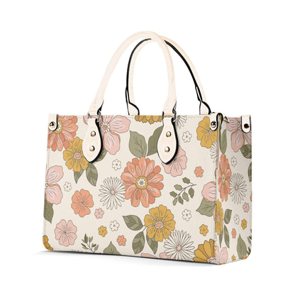 Boheme Blossom - Trendy Handbag, Waterproof PU Leather Handbag, Top Handle Vegan Leather, High-quality Crossbody Bag, Shoulder bag