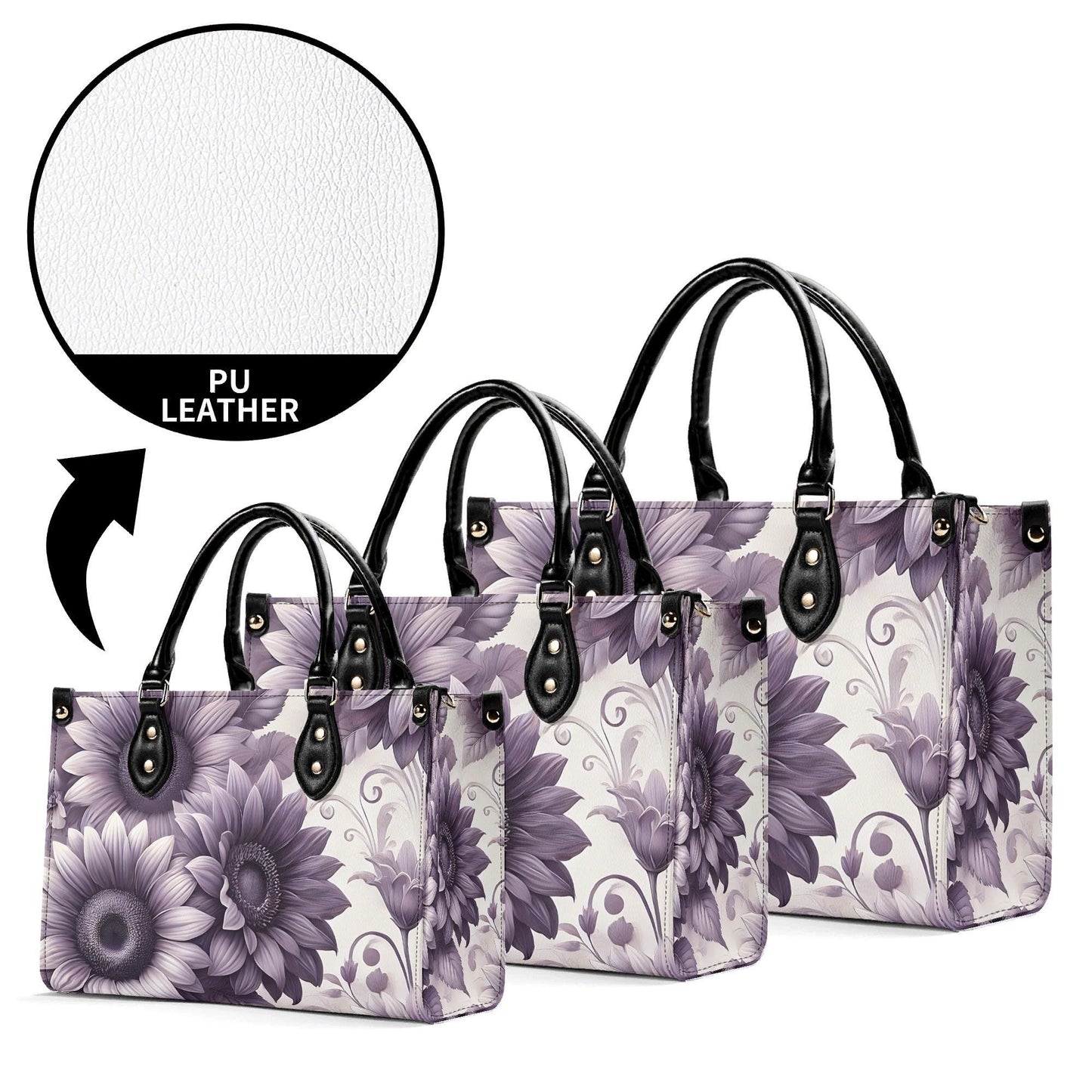 Sunlit Violet - Trendy Handbag, Waterproof PU Leather Handbag, Top Handle Vegan Leather, High-quality Crossbody Bag, Shoulder bag