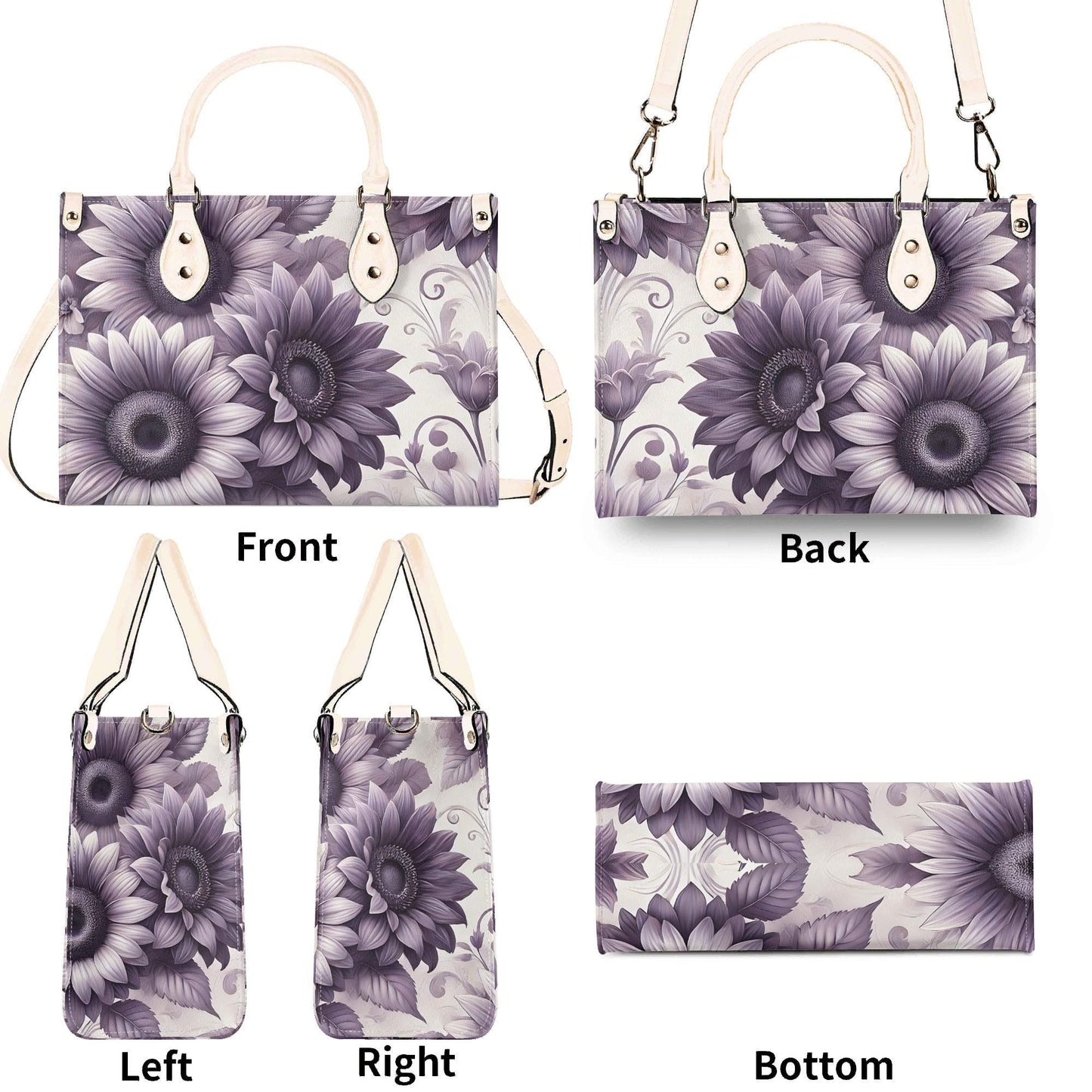 Sunlit Violet - Trendy Handbag, Waterproof PU Leather Handbag, Top Handle Vegan Leather, High-quality Crossbody Bag, Shoulder bag