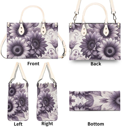Sunlit Violet - Trendy Handbag, Waterproof PU Leather Handbag, Top Handle Vegan Leather, High-quality Crossbody Bag, Shoulder bag