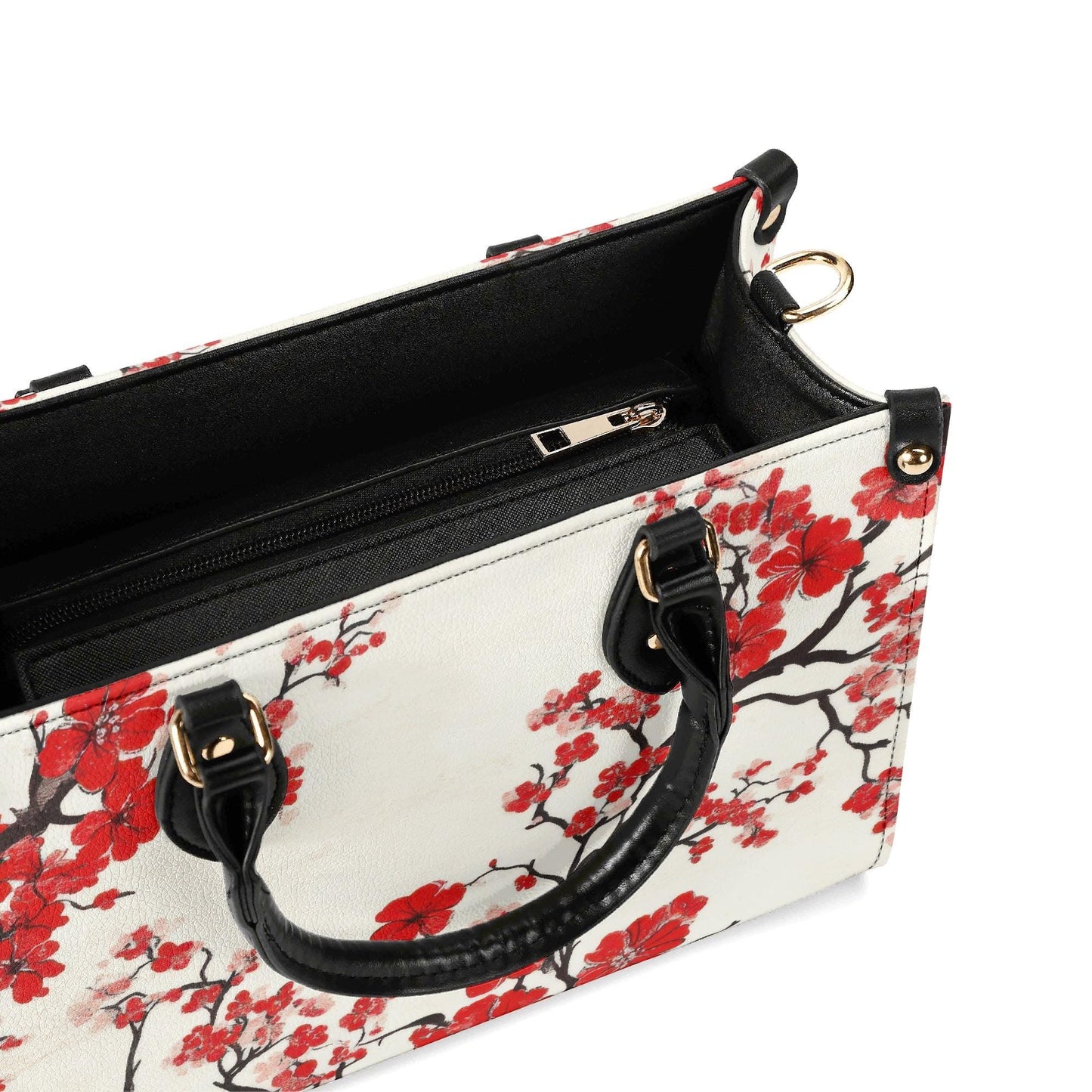 Scarlet Serenade Square Handbag, Waterproof Vegan Leather Handbag, Top Handle, High-quality Crossbody Bag, Shoulder bag, Tote Bag,