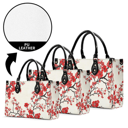 Scarlet Serenade Square Handbag, Waterproof Vegan Leather Handbag, Top Handle, High-quality Crossbody Bag, Shoulder bag, Tote Bag,