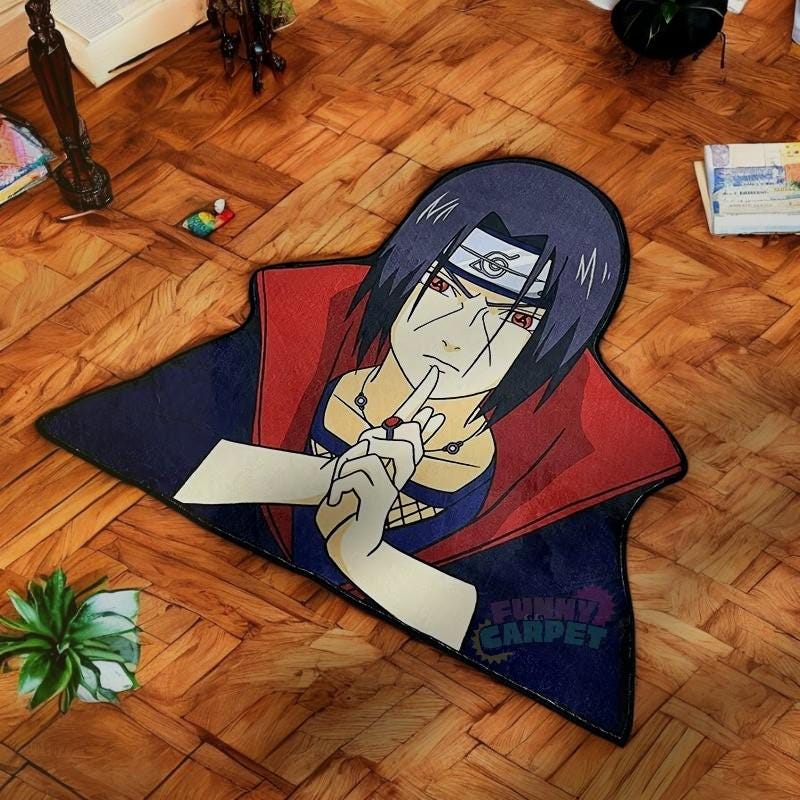 Anime Rug – Ninja Carpet for Otaku Room Decor | Handmade Polyester Anime Mat in 3 Sizes | Funny Carpet