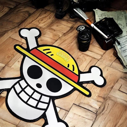 Anime Rugs | Unique Skull Pirate Carpet | Cute & Bold Floor Mat for Bedroom or Gaming Room – 3 Sizes Available