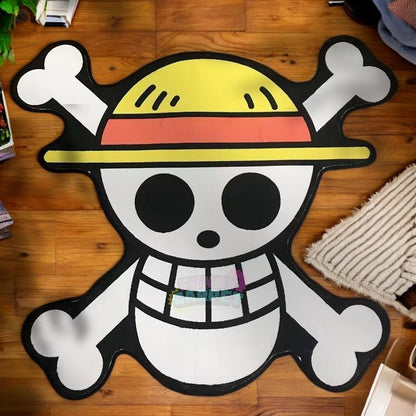 Anime Rugs | Unique Skull Pirate Carpet | Cute & Bold Floor Mat for Bedroom or Gaming Room – 3 Sizes Available