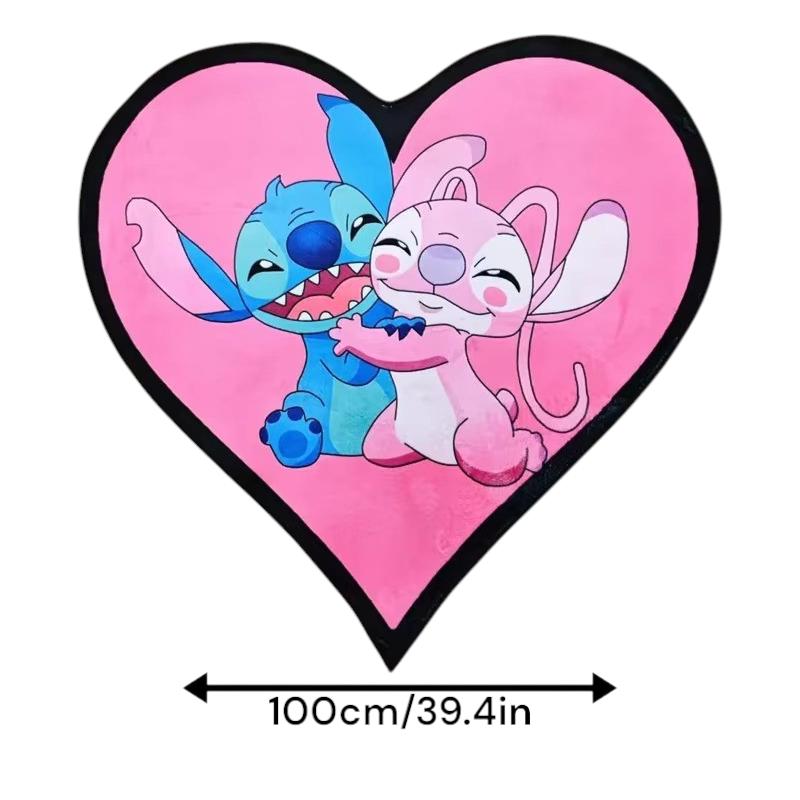 Cute Heart-Shaped Couple Rug – Cartoon Style Hug Design – Soft Anti-Slip Floor Mat – 5 Sizes