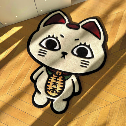 Turbo Granny Tufted Rug: Dan Da Dan Anime, Lucky Cat Carpet