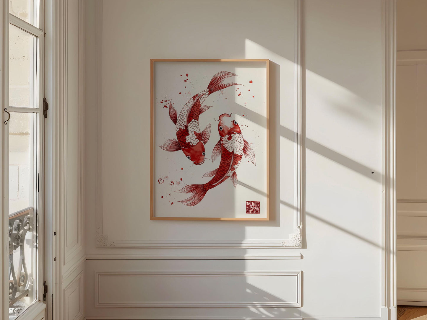 Red Koi Print, Japanese wall art Print, Vintage Print, Trendy Wall Art, Aesthetic Wall Art, Koi Fish Print, Japanese Print, Gift Idea