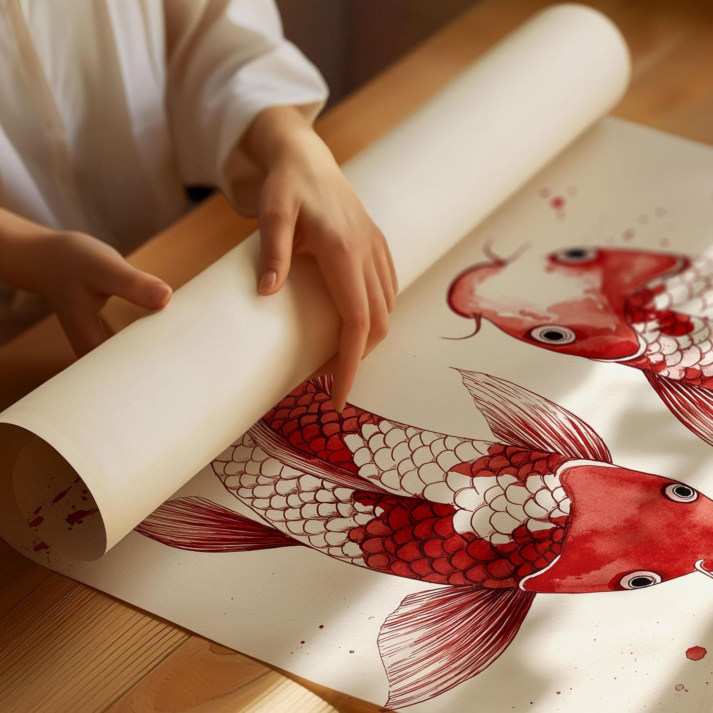 Red Koi Print, Japanese wall art Print, Vintage Print, Trendy Wall Art, Aesthetic Wall Art, Koi Fish Print, Japanese Print, Gift Idea