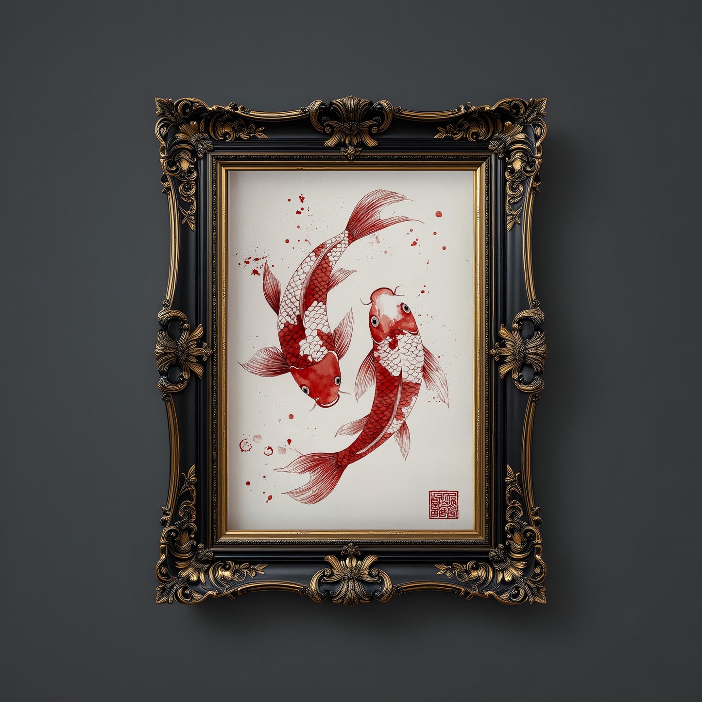 Red Koi Print, Japanese wall art Print, Vintage Print, Trendy Wall Art, Aesthetic Wall Art, Koi Fish Print, Japanese Print, Gift Idea