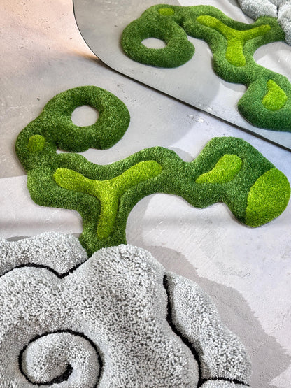 Anime themed 3D Tufted Rug, Handmade Fluffy Rug, Anime Rug, Anime Fan Gift, Plush Rug, Grey fluffy Rug