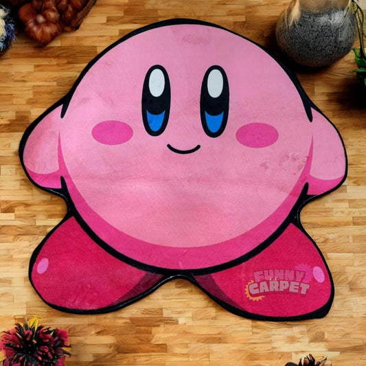 Pink Character Shaped Rug – Cute Polyester Floor Mat | Soft Plush Carpet | 5 Sizes | Kawaii Bedroom, Living Room, Dorm Decor