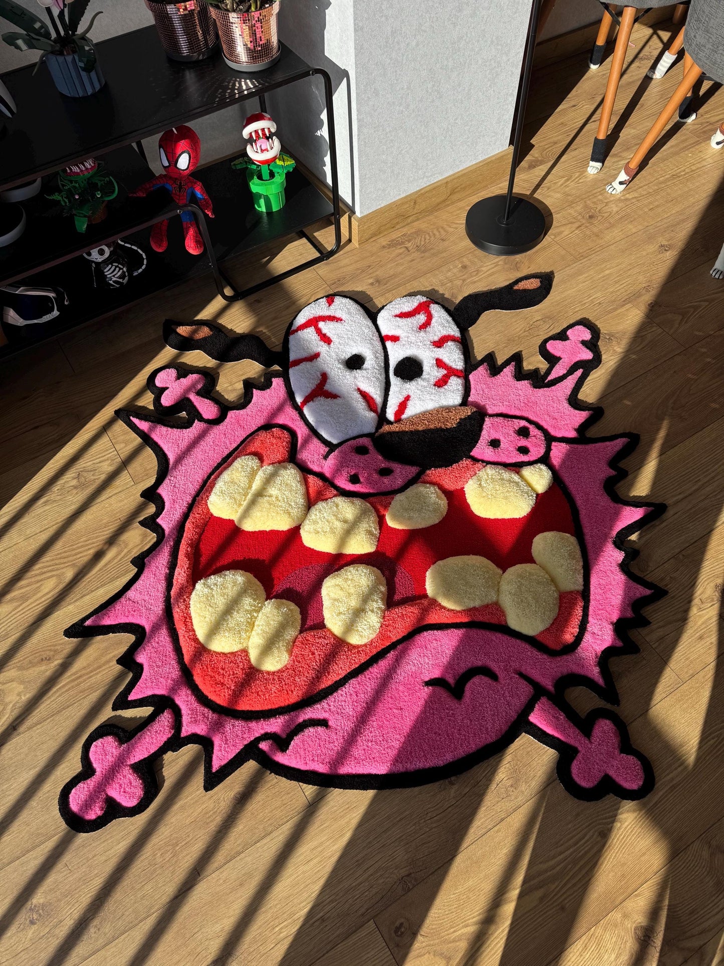 Courage the Cowardly Dog Rug: 3D Tufted Fluffy Handmade Decor