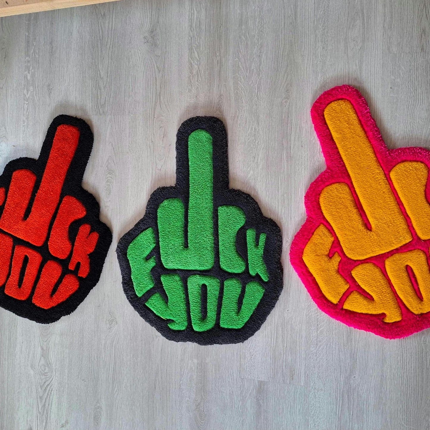 Handmade "Fuck You" Tufted Rug: Funny Swear Word Decor