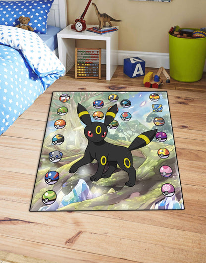 Sylveon rug, Eevee rug,Umbreon rug,Eevee Evolution rug,Eevee All Forms Evolution Rug ,Retro Game Rug, Game Rug,  Game Room Decor, Custom rug