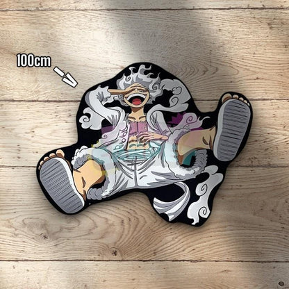 Laughing Hero Shaped Rug – Dynamic Cartoon Floor Mat – Funny Bold Design for Bedroom or Gaming Room – 3 Size Options