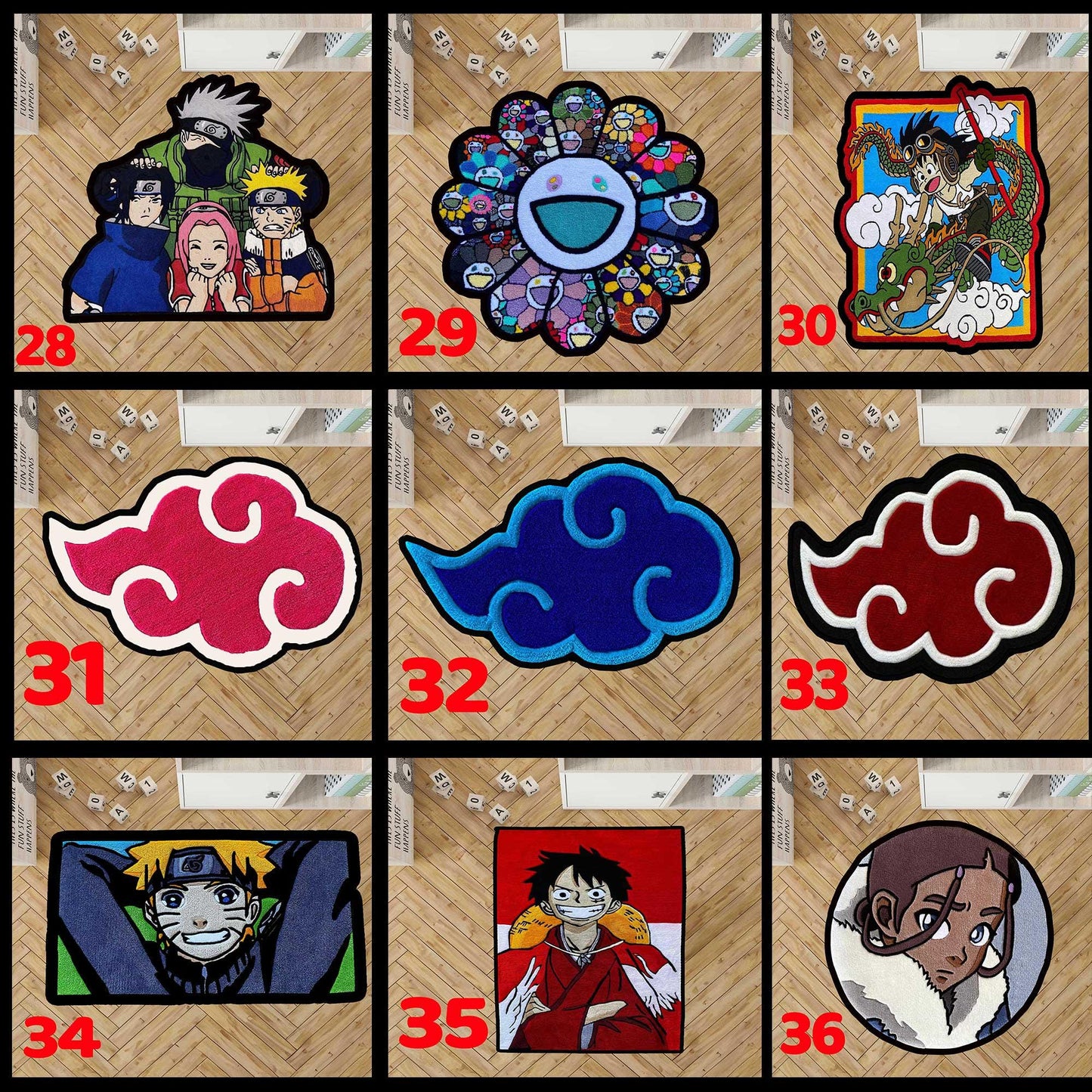 Anime breakfast rug, toasted rug, Anime Rug,egg and avo on toast,my take on tic tac toe, Anime Lover Gift Rug Japan Anime Pattern,custom rug