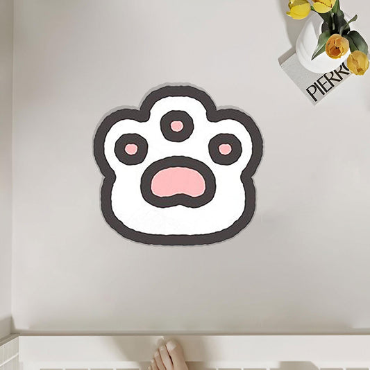 Whisker Soft: The Cozy Cat Paw Shaped Rug – A Feline-Inspired Haven of Comfort and Charm for Cat Lovers Polyester Rug