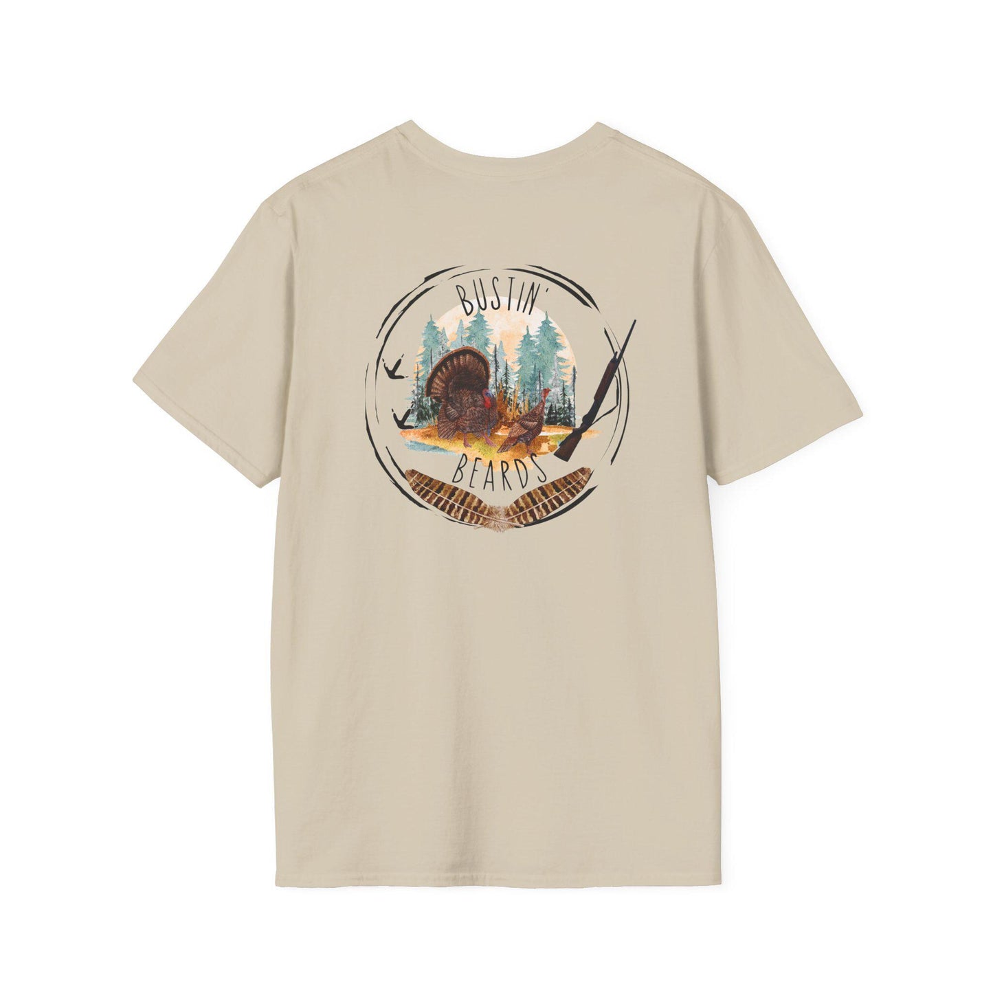 Bustin' Beards Turkey Hunter T-Shirt: Funny Outdoor Gift