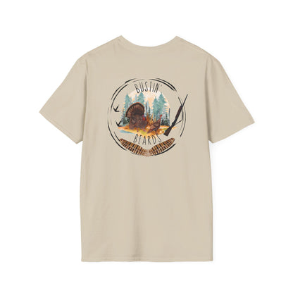 Bustin' Beards Turkey Hunter T-Shirt: Funny Outdoor Gift